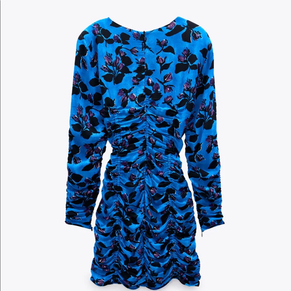 ZARA Draped Print Dress - Picture 2 of 4